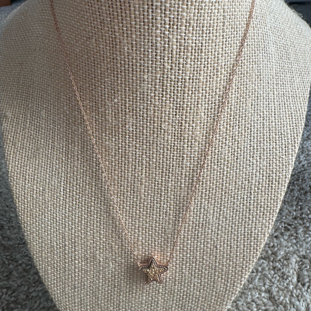 Jae Star metallic glitter Gold Pendant Necklace
